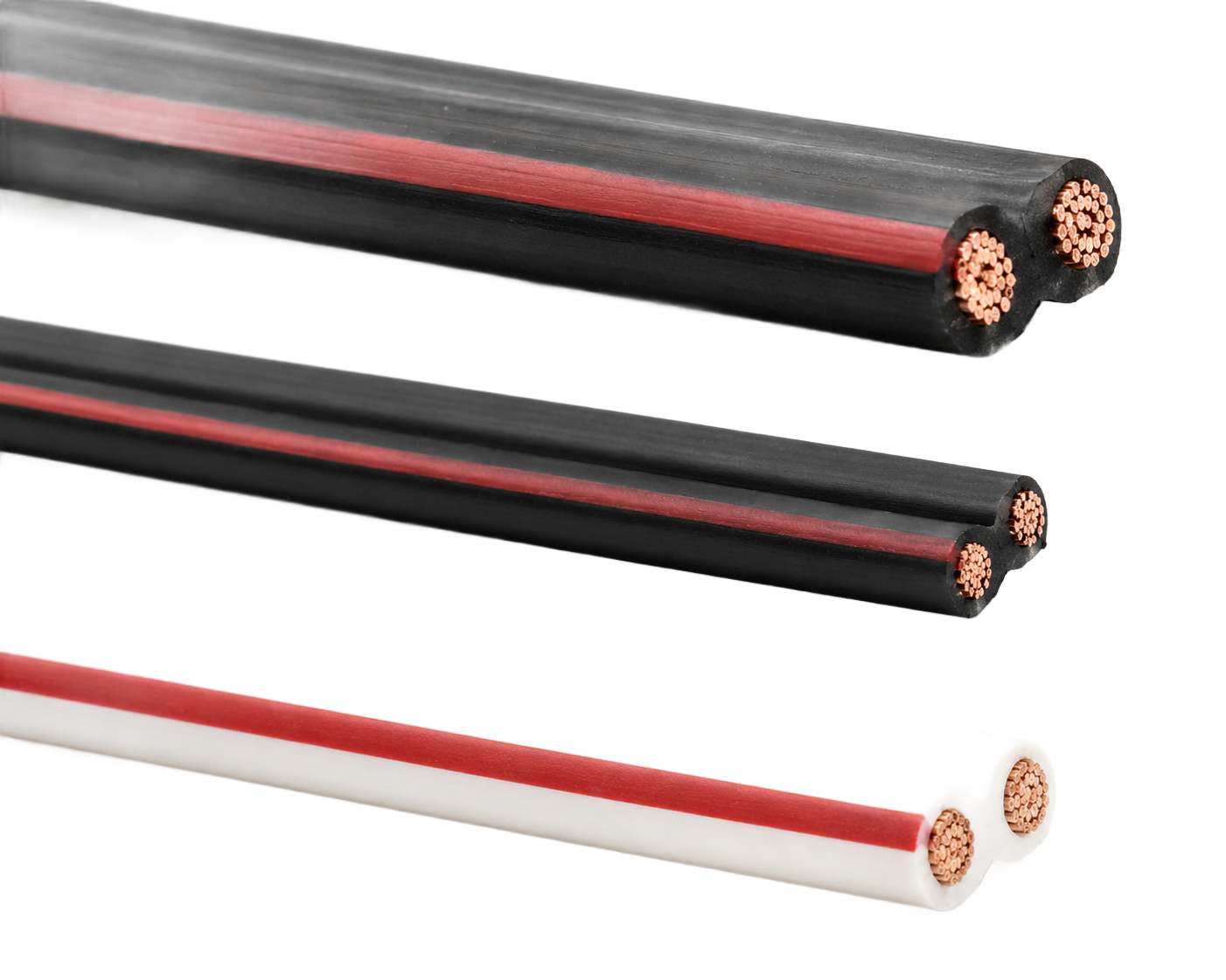 Kabel 2x0,5mm černá bílá varianta s červeným proužkem polarity